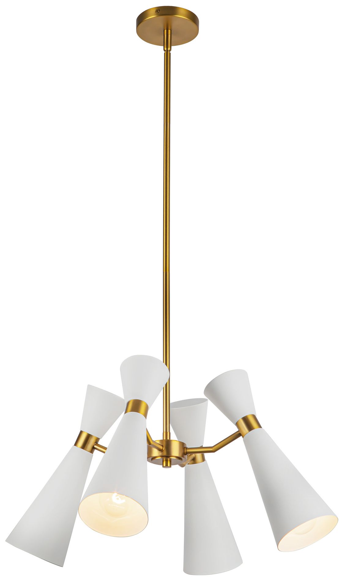 Image 2 Alora Mood Blake E26 24-in White/Aged Gold Socket Chandelier more views