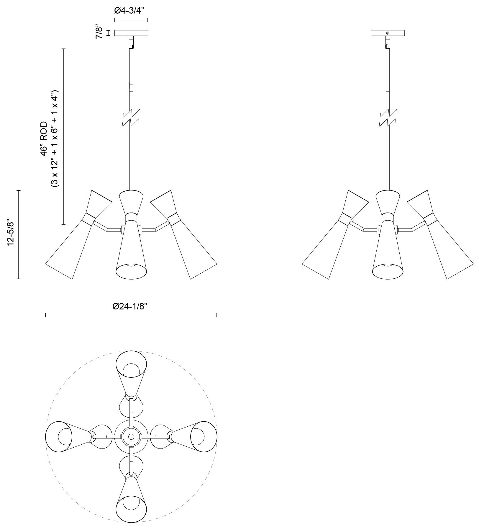 Image 6 Alora Mood Blake E26 24-in White/Aged Gold Socket Chandelier more views