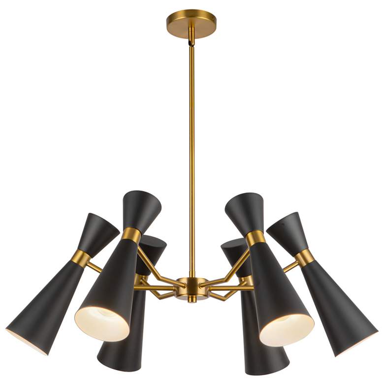 Image 1 Alora Mood Blake E26 32-in Matte Black/Aged Gold Socket Chandelier