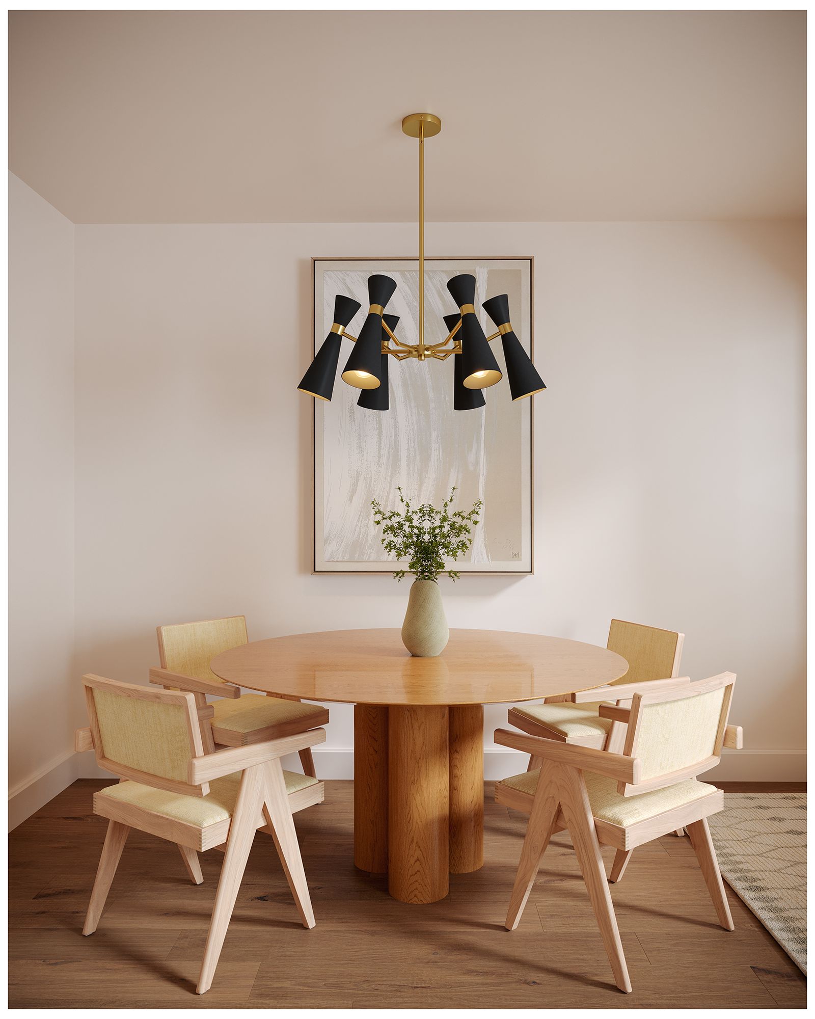Image 3 Alora Mood Blake E26 32-in Matte Black/Aged Gold Socket Chandelier more views