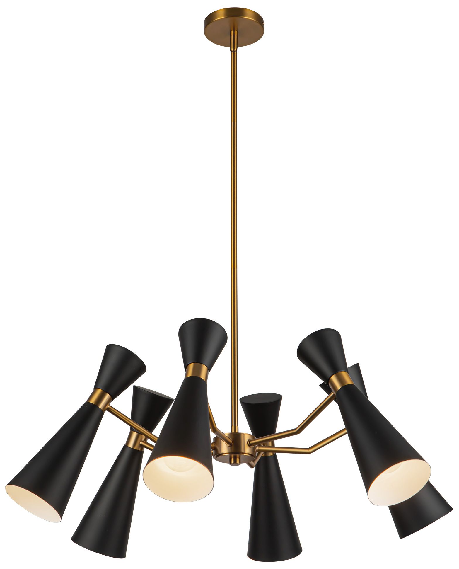 Image 5 Alora Mood Blake E26 32-in Matte Black/Aged Gold Socket Chandelier more views