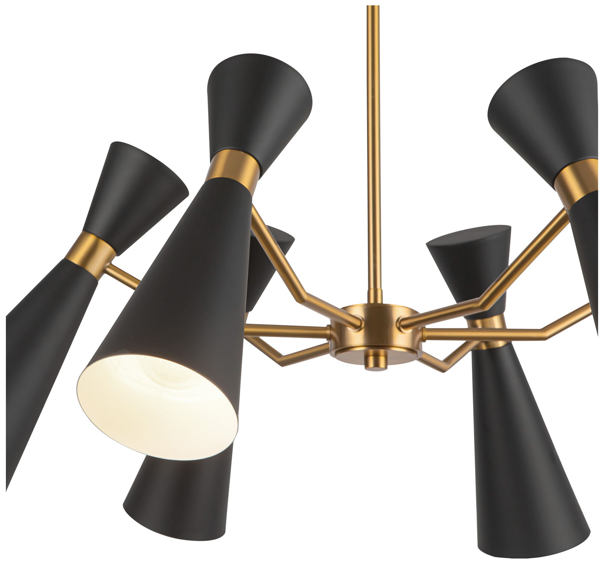 Image 6 Alora Mood Blake E26 32-in Matte Black/Aged Gold Socket Chandelier more views