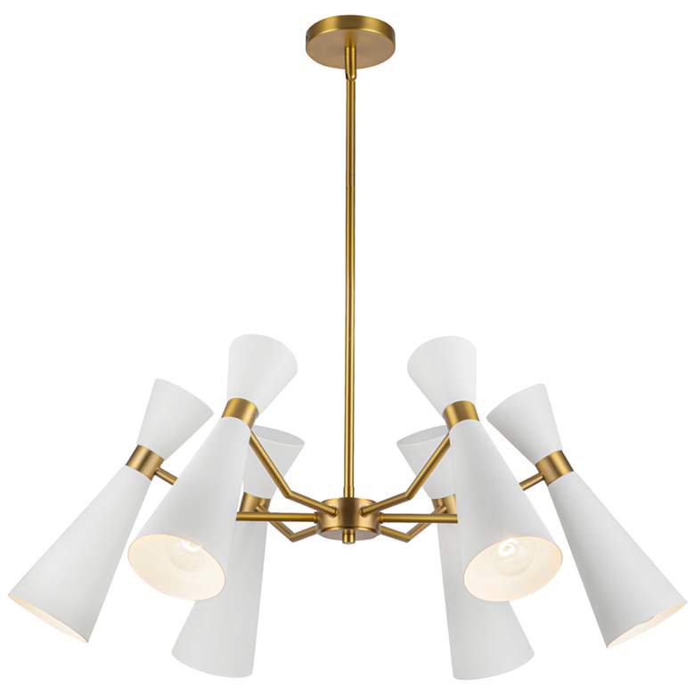 Image 1 Alora Mood Blake E26 32-in White/Aged Gold Socket Chandelier