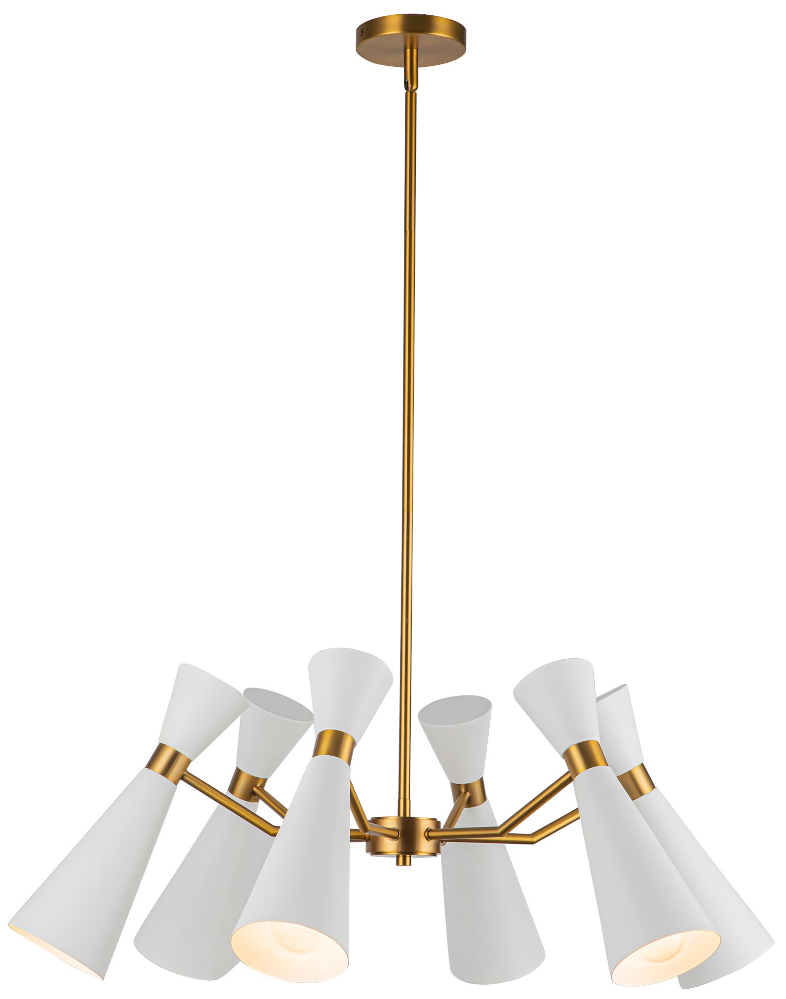 Image 2 Alora Mood Blake E26 32-in White/Aged Gold Socket Chandelier more views