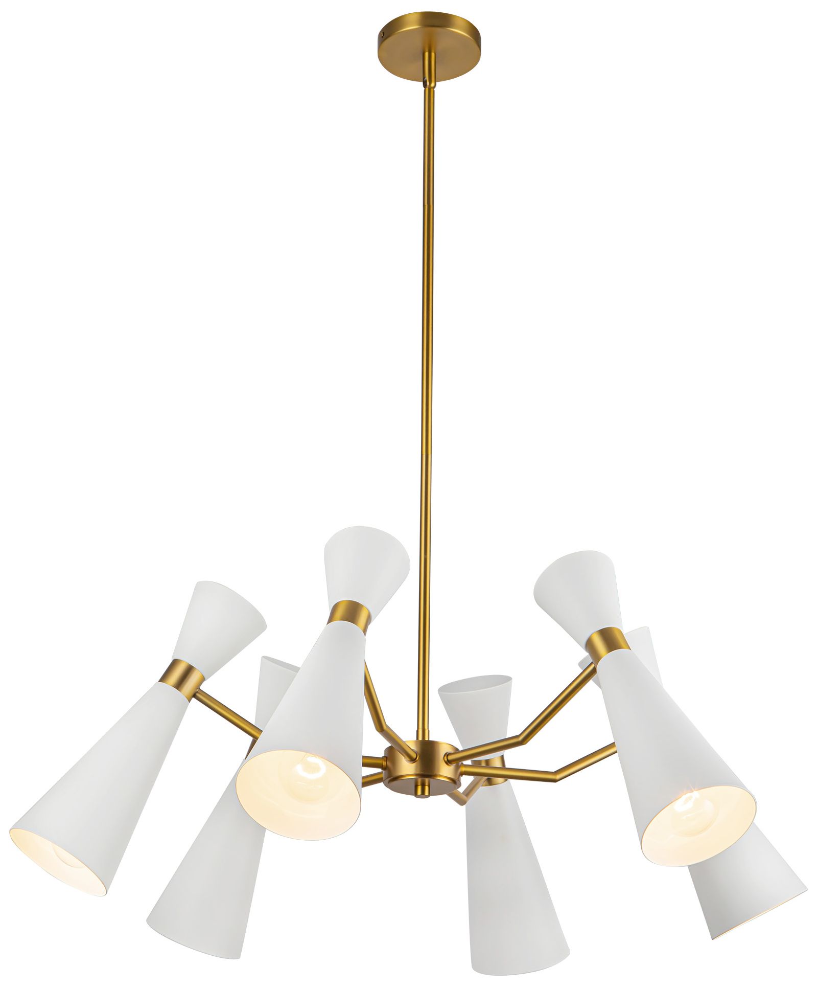 Image 3 Alora Mood Blake E26 32-in White/Aged Gold Socket Chandelier more views