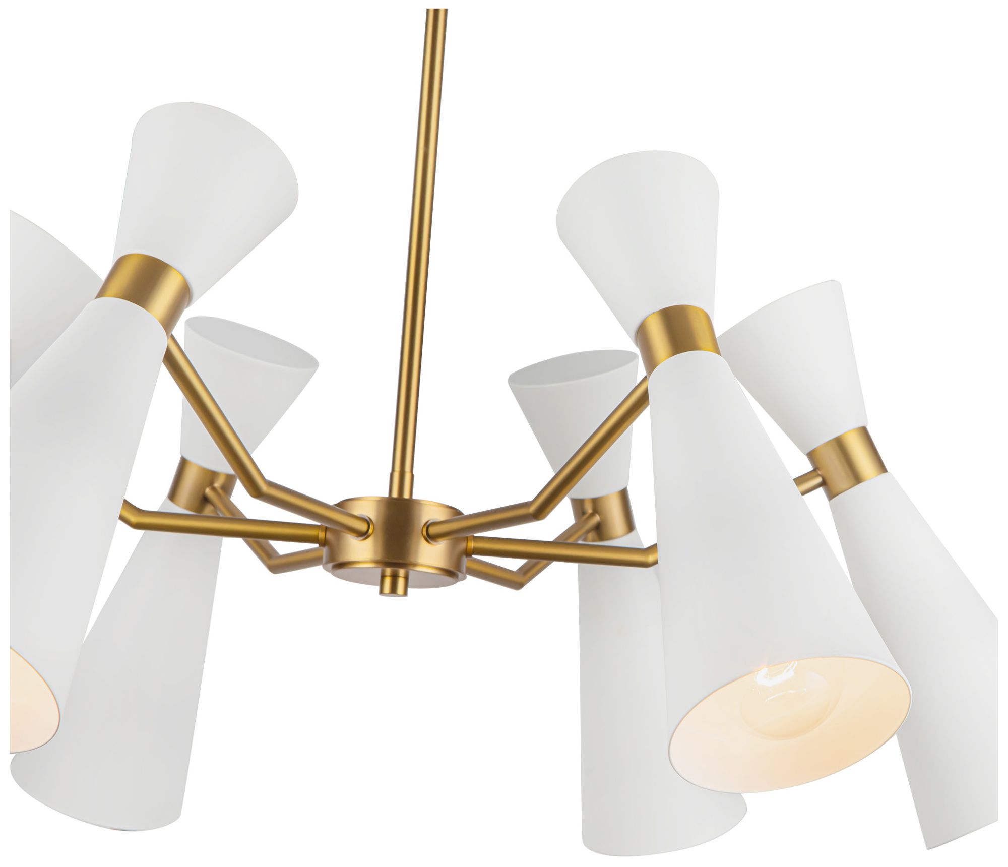 Image 4 Alora Mood Blake E26 32-in White/Aged Gold Socket Chandelier more views