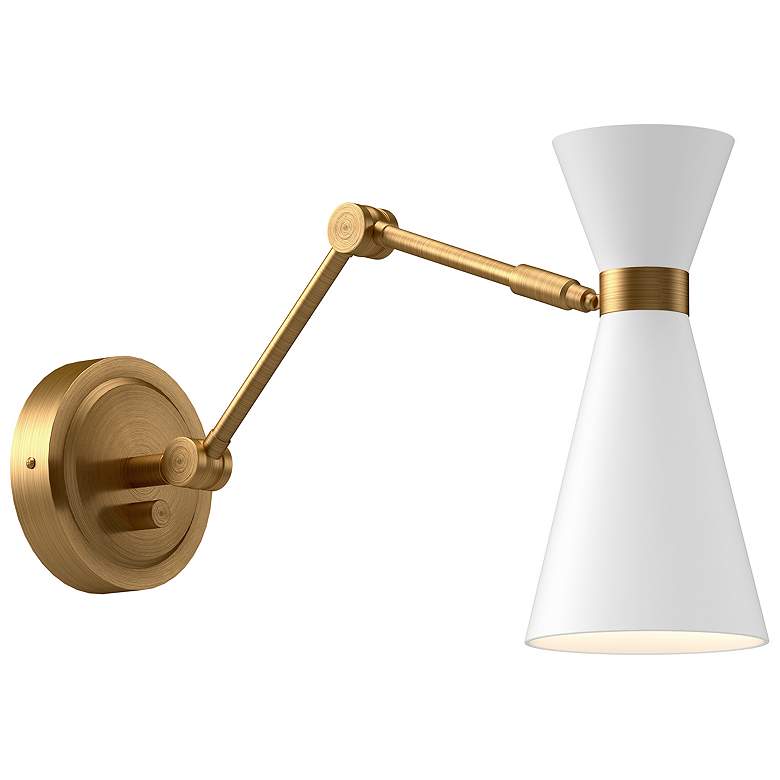 Image 1 Alora Mood Blake E26 5-in Aged Gold/White Wall Vanity