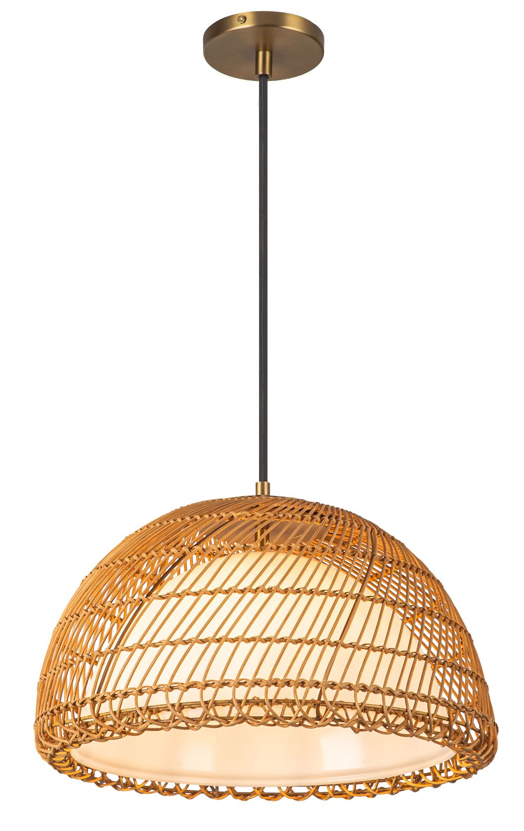 Image 3 Alora Mood Bondi E26 16-in Brushed Gold/Opal Glass Pendant more views