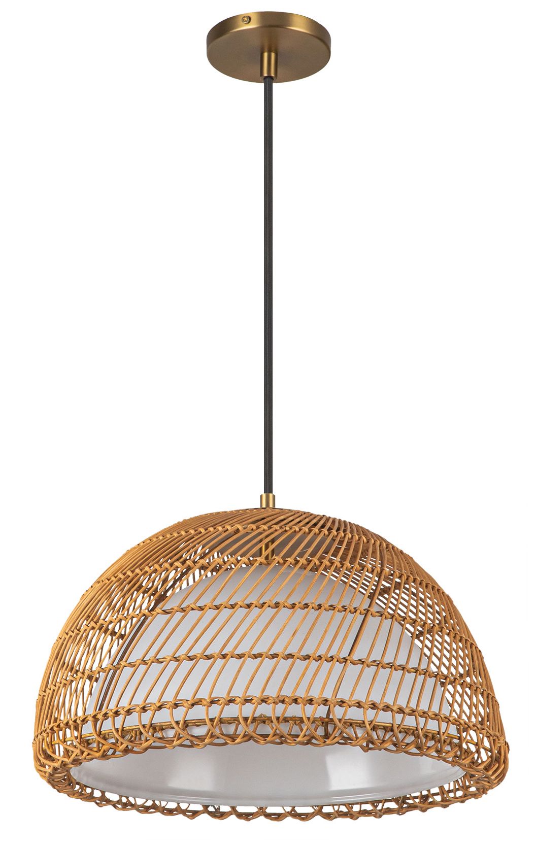 Image 4 Alora Mood Bondi E26 16-in Brushed Gold/Opal Glass Pendant more views