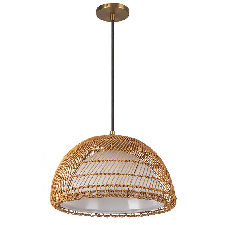 Image 4 Alora Mood Bondi E26 16-in Brushed Gold/Opal Glass Pendant more views