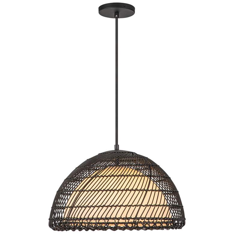 Image 1 Alora Mood Bondi E26 16-in Matte Black/Opal Glass Pendant