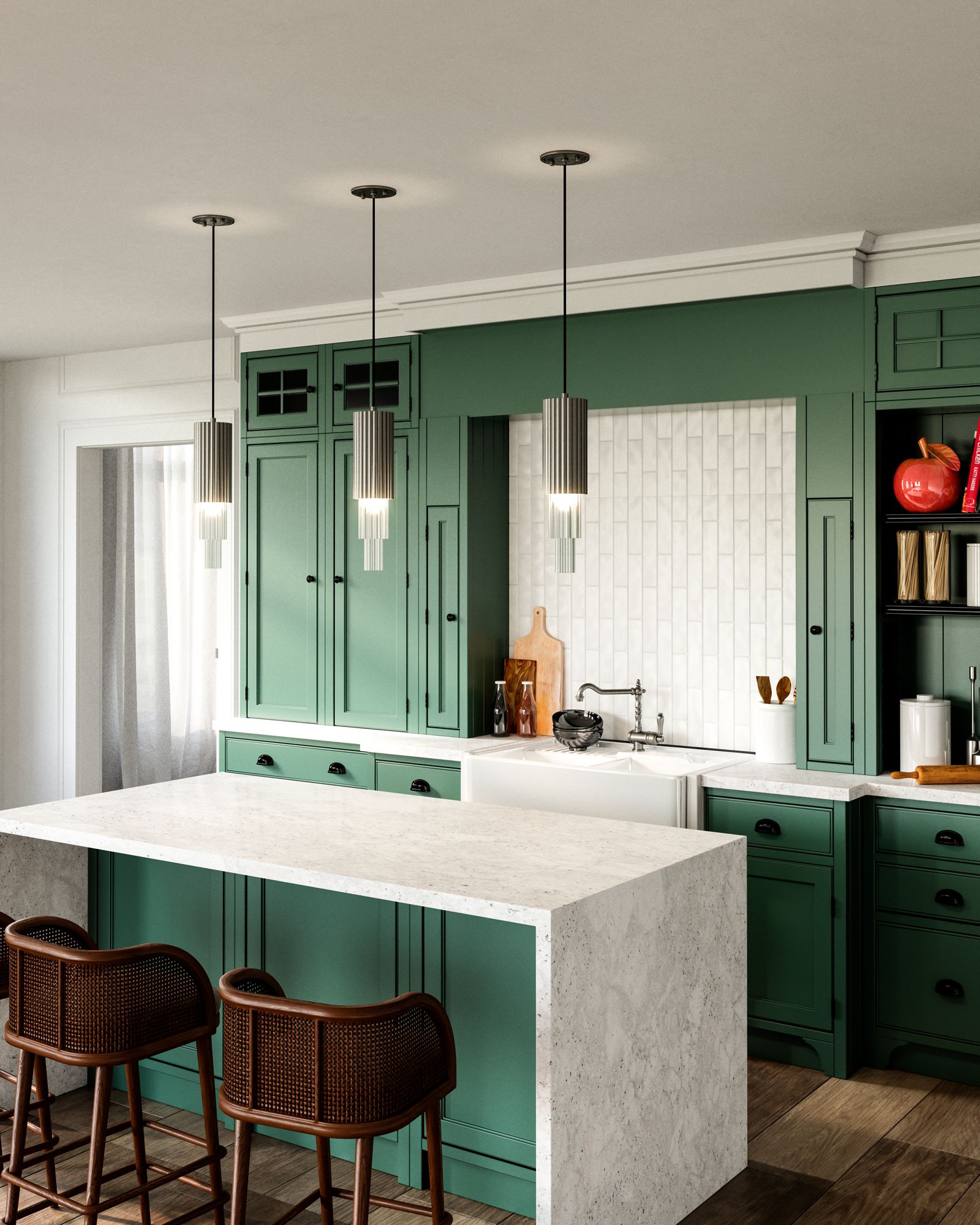 Image 3 Alora Mood Bordeaux LED 4-in Brushed Nickel/Clear Ribbed Glass Pendant more views