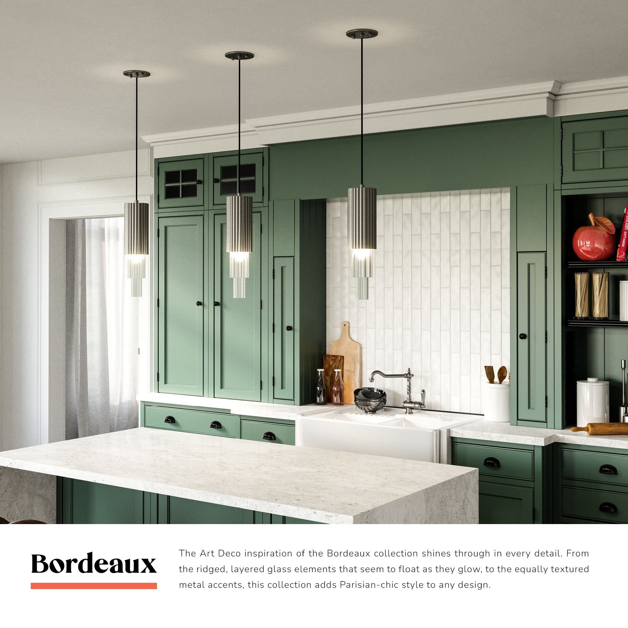 Image 3 Alora Mood Bordeaux LED 4-in Clear Ribbed Glass/Matte Black Pendant more views