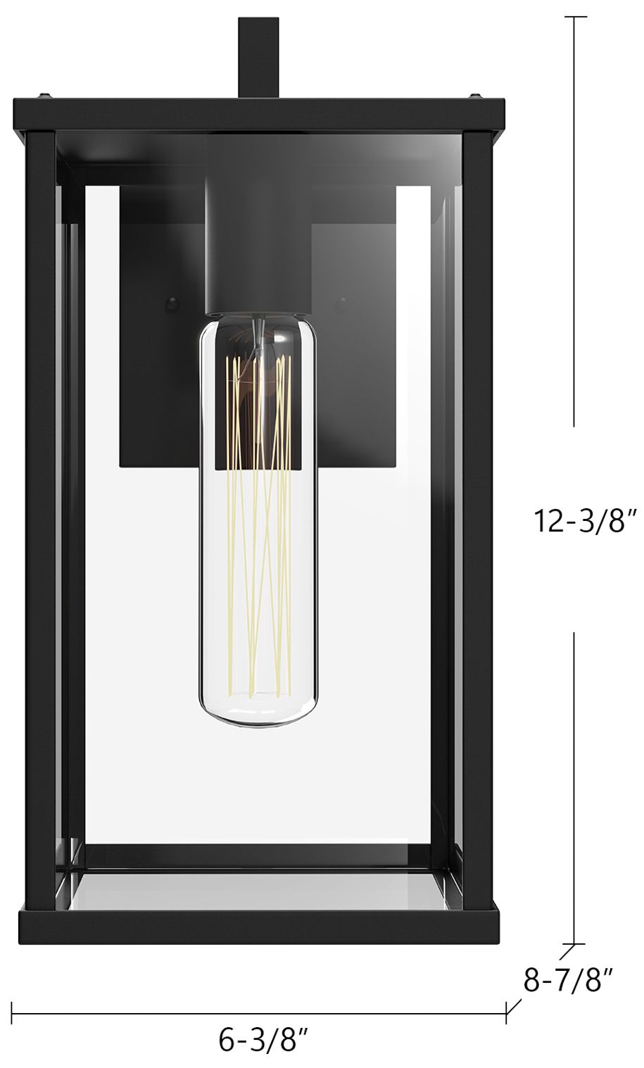 Alora Mood Brentwood 12-in Clear Glass/Textured Black Exterior Wall Sconces