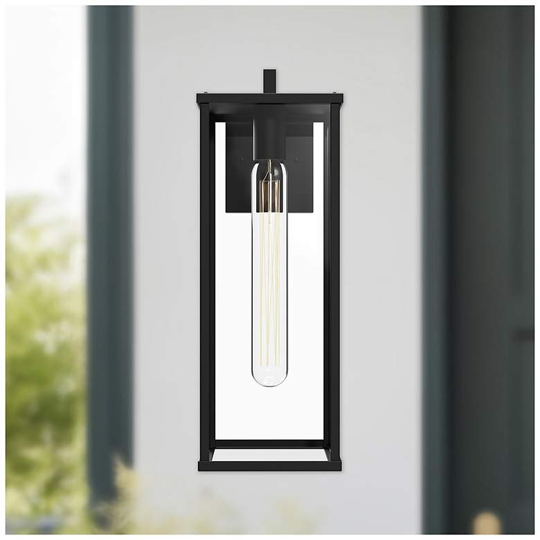 Image 1 Alora Mood Brentwood E26 17-in Glass/Black Exterior Wall Sconce
