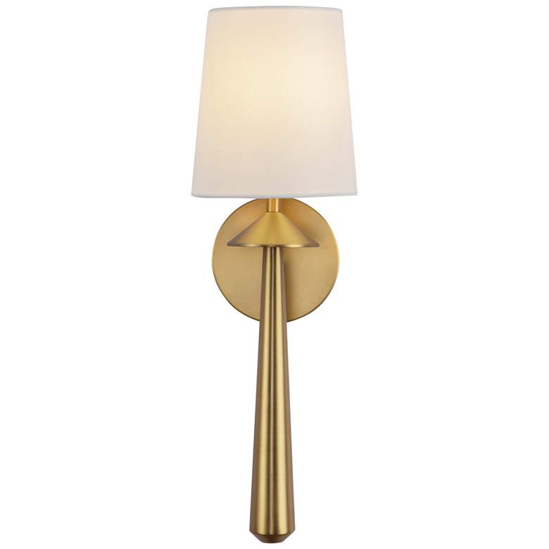 Image 1 Alora Mood Bridgette E12 16-in Brushed Gold/White Linen Wall Vanity