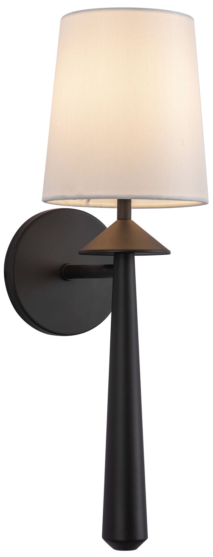 Image 2 Alora Mood Bridgette E12 16-in Matte Black/White Linen Wall Vanity more views