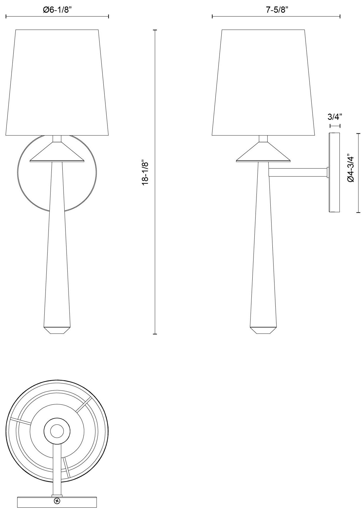 Image 5 Alora Mood Bridgette E12 16-in Matte Black/White Linen Wall Vanity more views