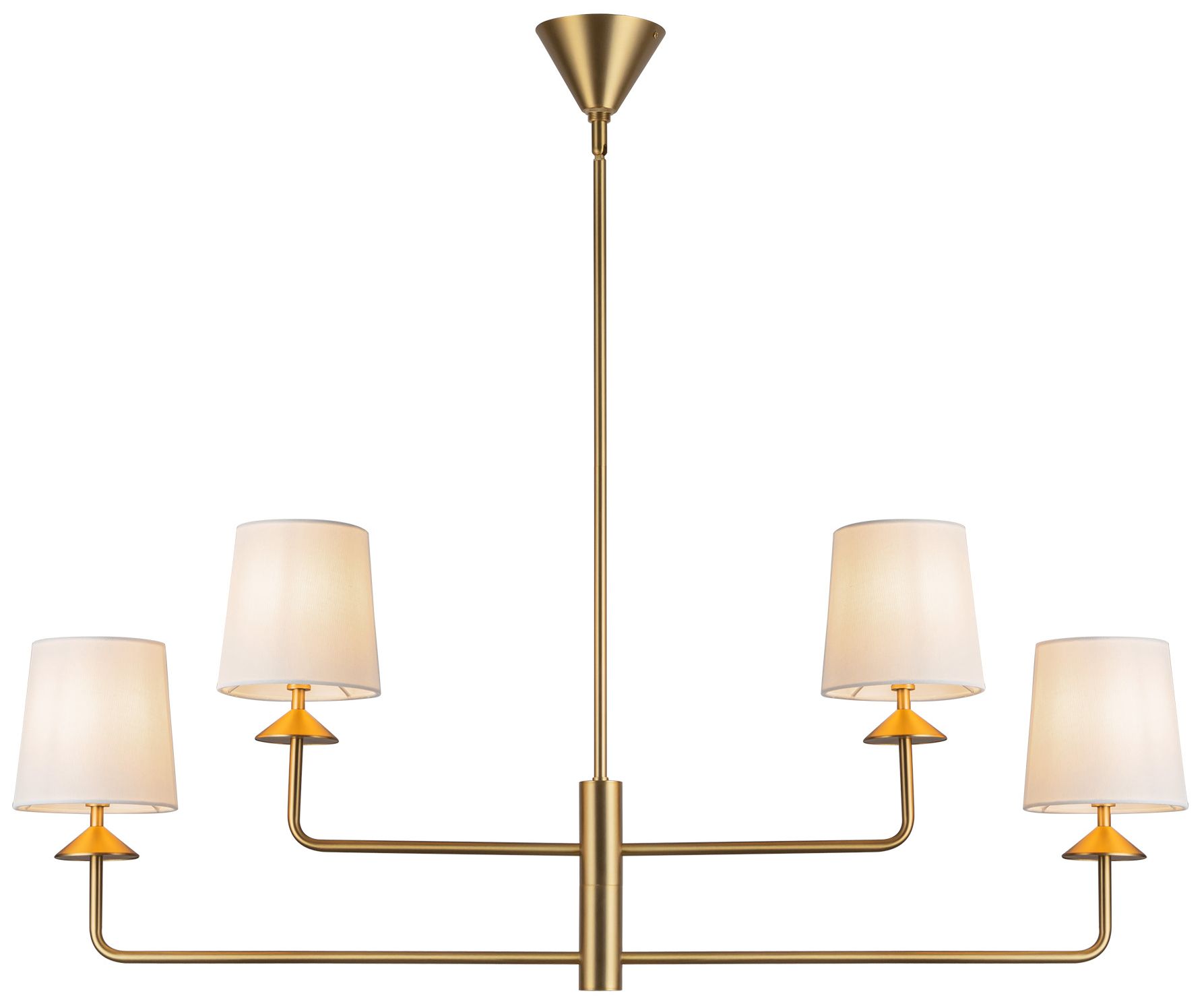 Image 4 Alora Mood Bridgette E12 45-in Brushed Gold/White Linen Socket Chandelier more views