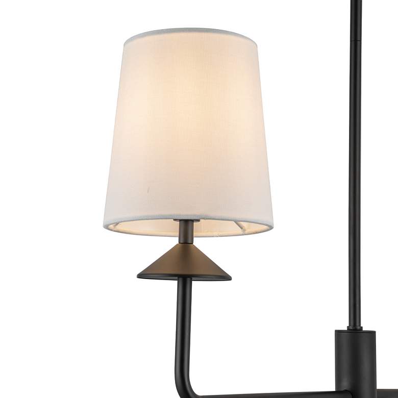 Image 3 Alora Mood Bridgette E12 45-in Matte Black/White Linen Socket Chandelier more views