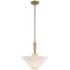 Alora Mood Bridgette E26 16-in Brushed Gold/Folded White Pendant