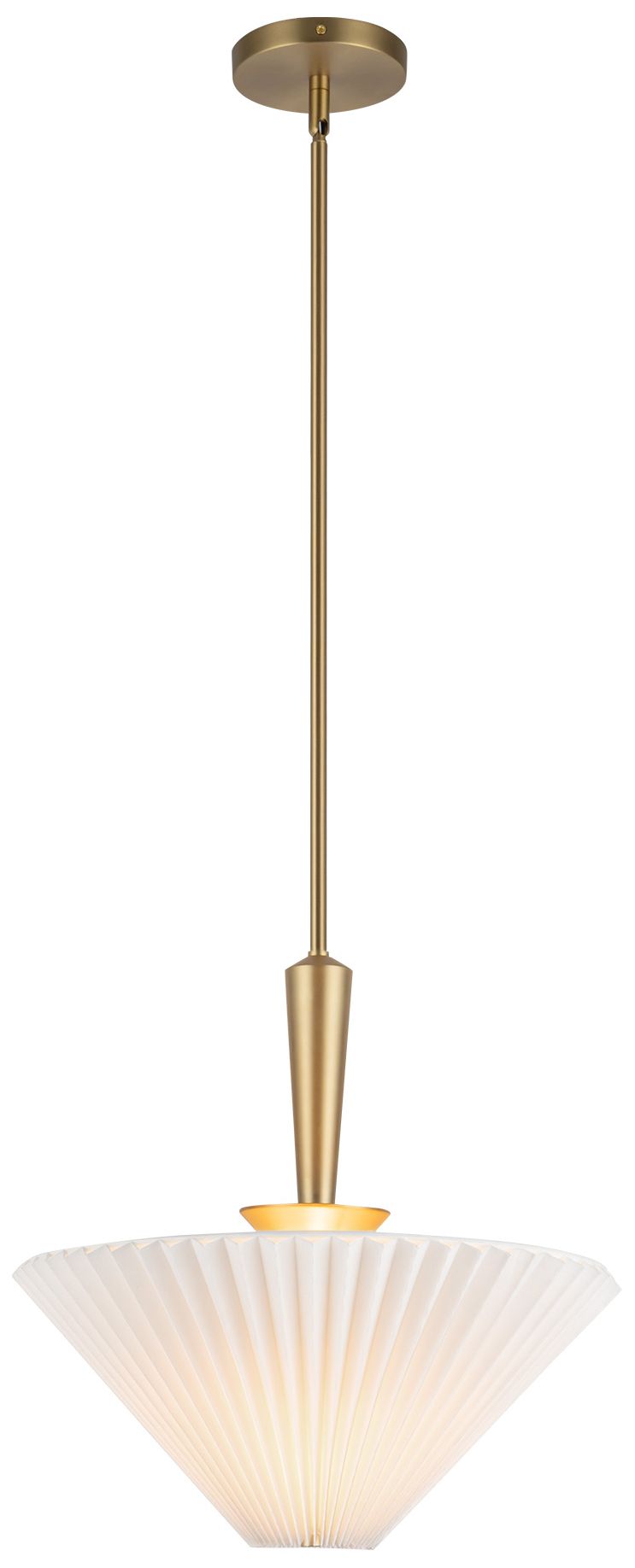 Image 2 Alora Mood Bridgette E26 16-in Brushed Gold/Folded White Pendant more views