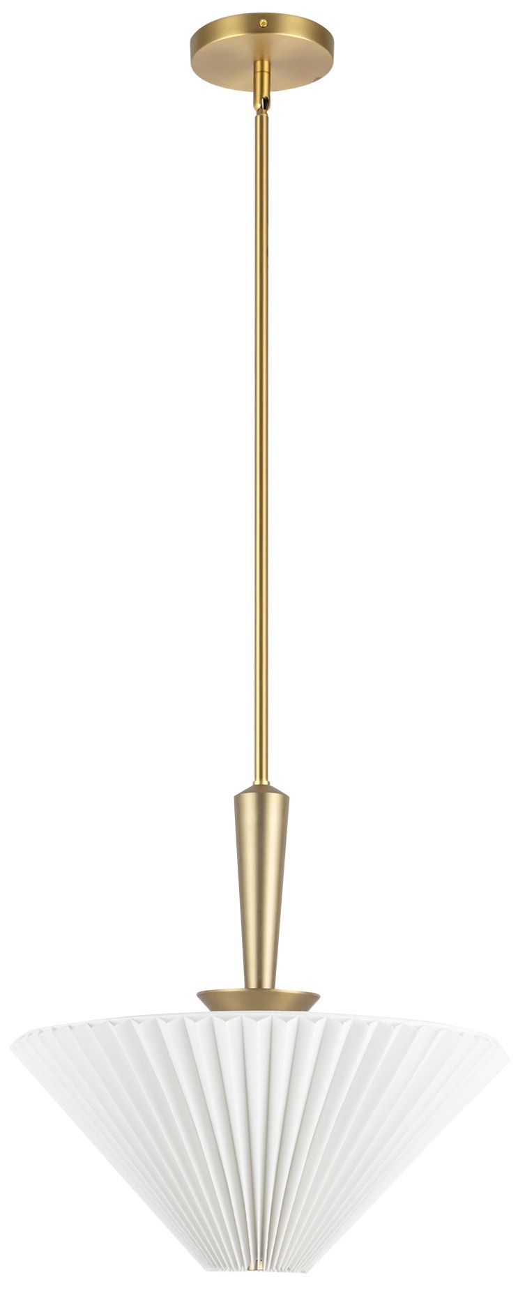 Image 3 Alora Mood Bridgette E26 16-in Brushed Gold/Folded White Pendant more views