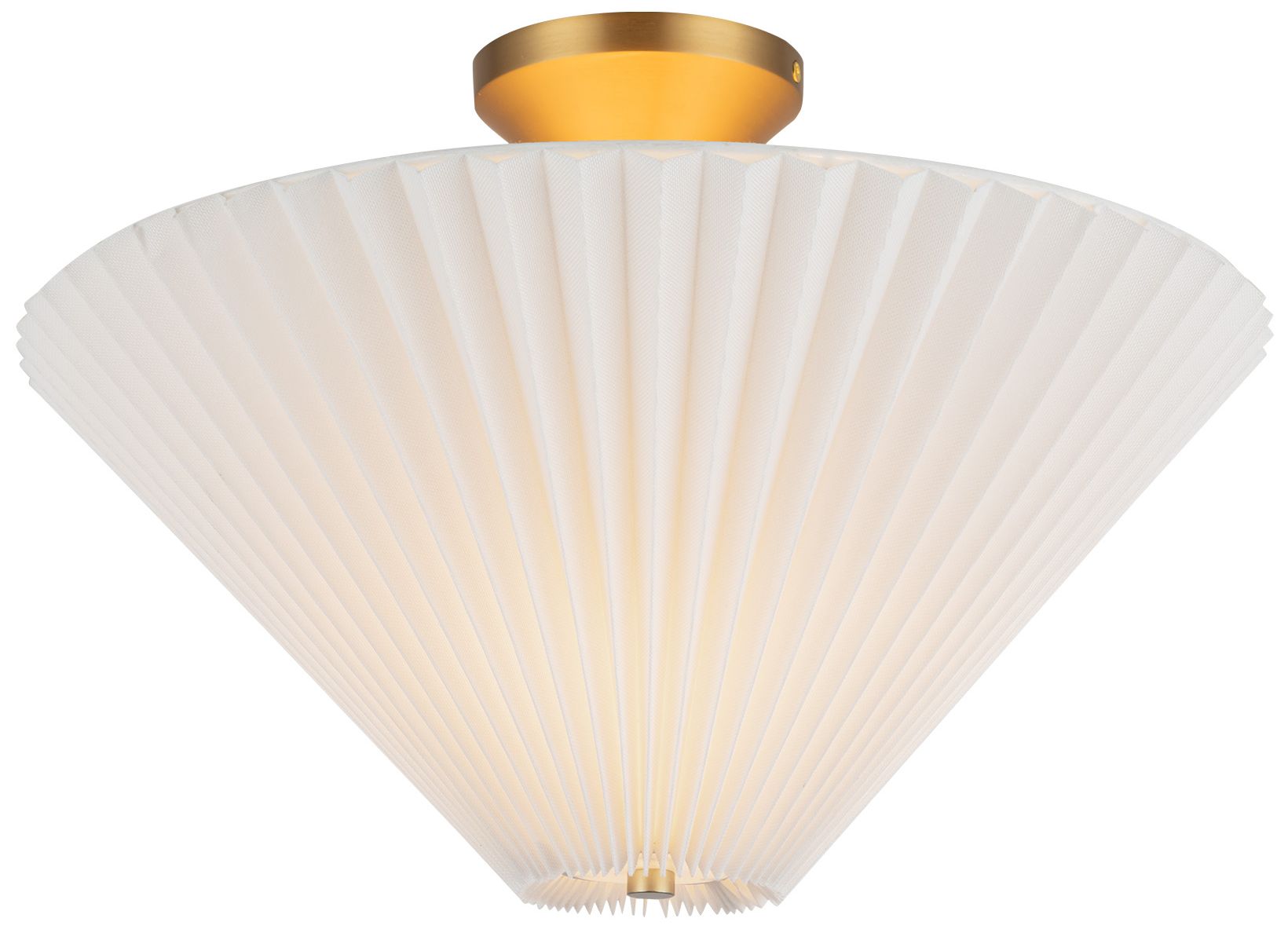 Image 2 Alora Mood Bridgette E26 16-in Brushed Gold/Folded White Semi-Flush Mount more views