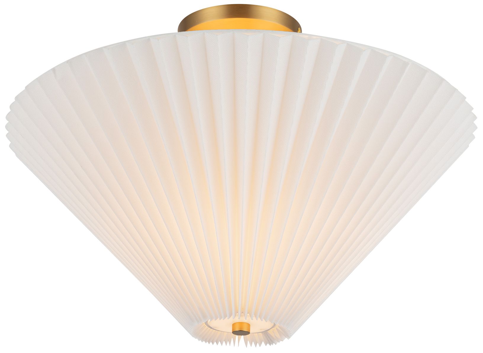 Image 3 Alora Mood Bridgette E26 16-in Brushed Gold/Folded White Semi-Flush Mount more views