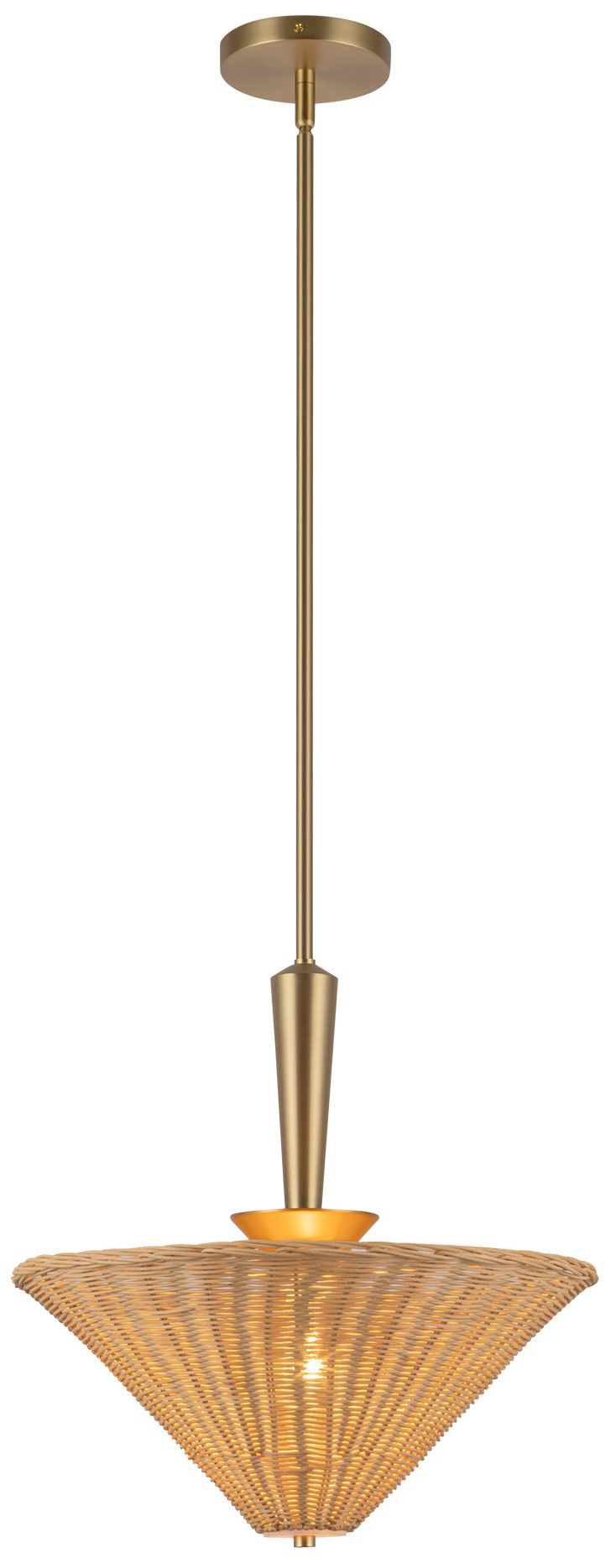 Image 2 Alora Mood Bridgette E26 16-in Brushed Gold/Rattan Pendant more views