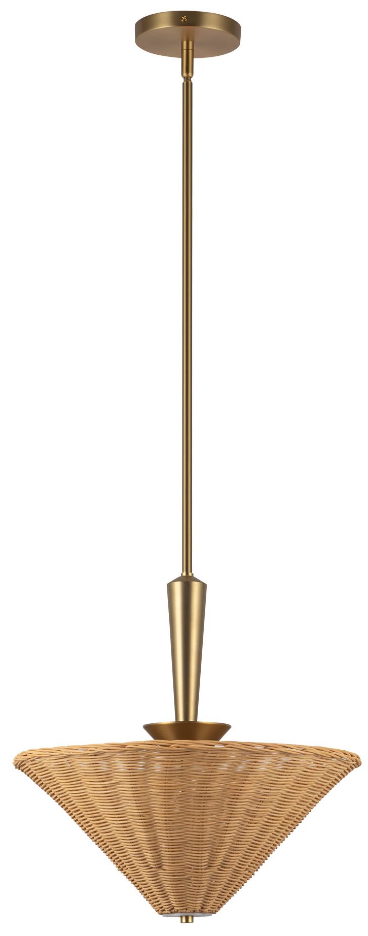 Image 3 Alora Mood Bridgette E26 16-in Brushed Gold/Rattan Pendant more views