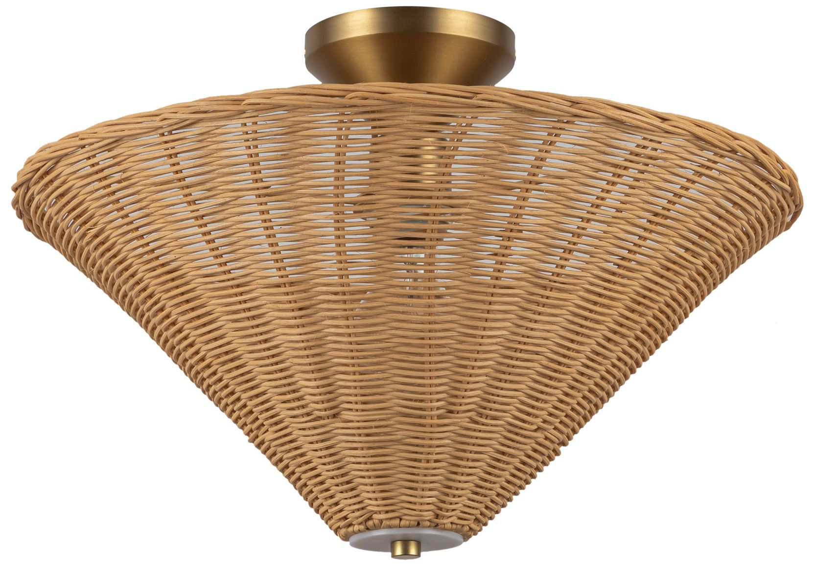 Image 2 Alora Mood Bridgette E26 16-in Brushed Gold/Rattan Semi-Flush Mount more views