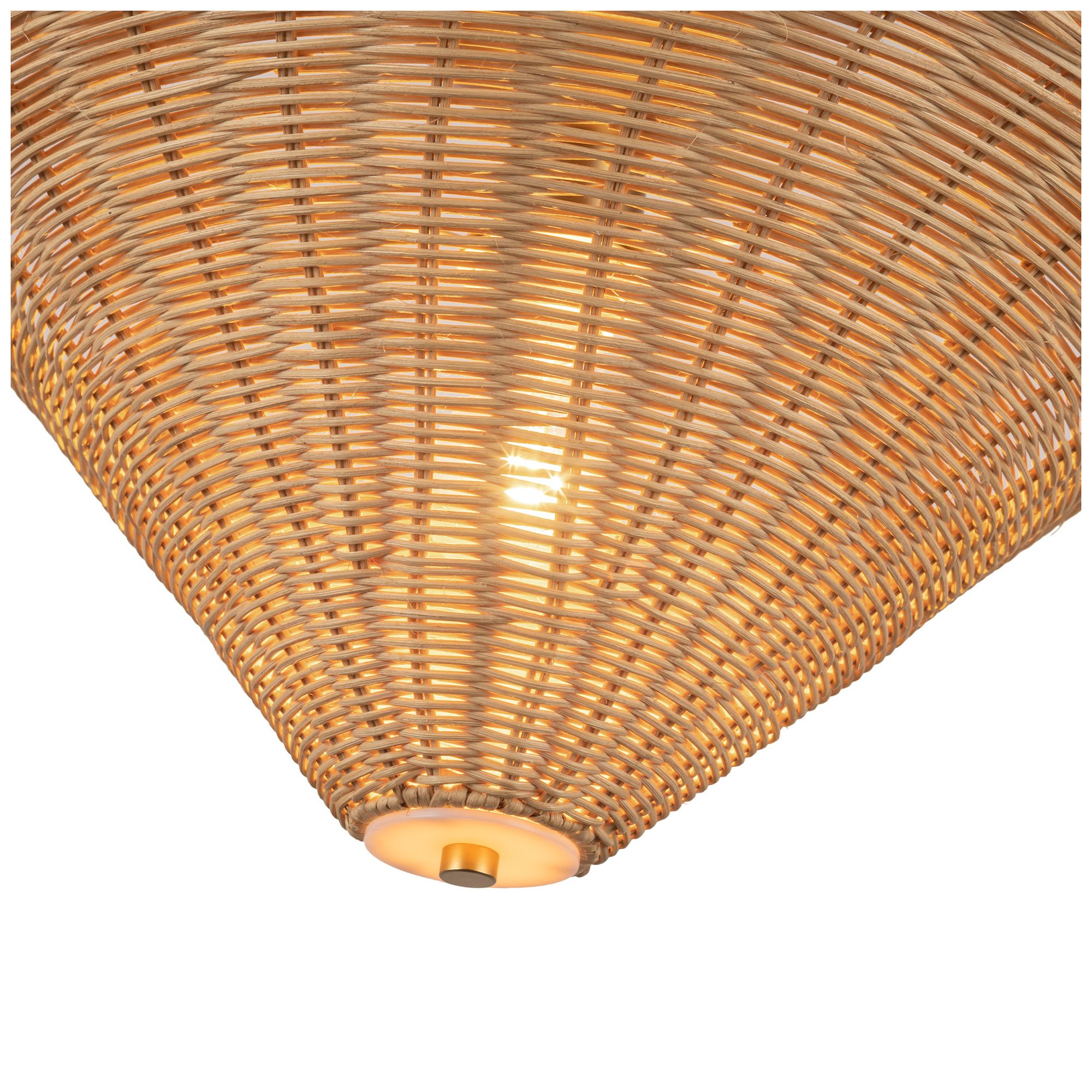 Image 4 Alora Mood Bridgette E26 16-in Brushed Gold/Rattan Semi-Flush Mount more views