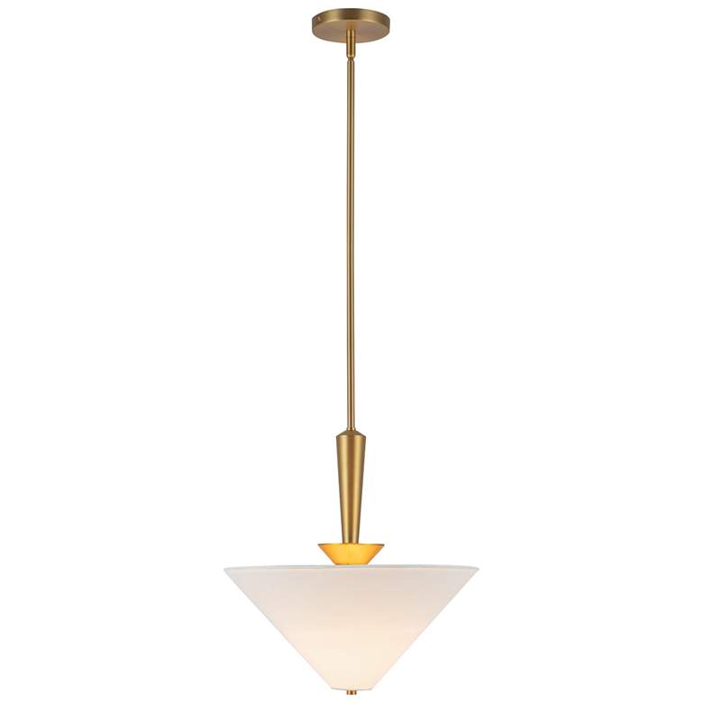Image 1 Alora Mood Bridgette E26 16-in Brushed Gold/White Linen Pendant