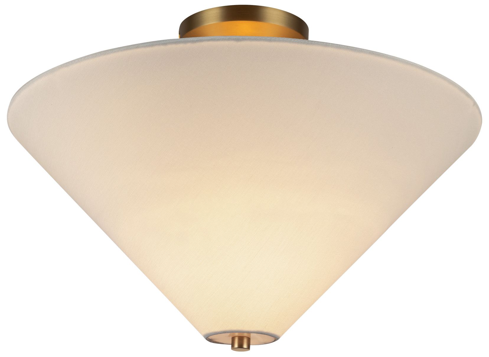Image 2 Alora Mood Bridgette E26 16-in Brushed Gold/White Linen Semi-Flush Mount more views