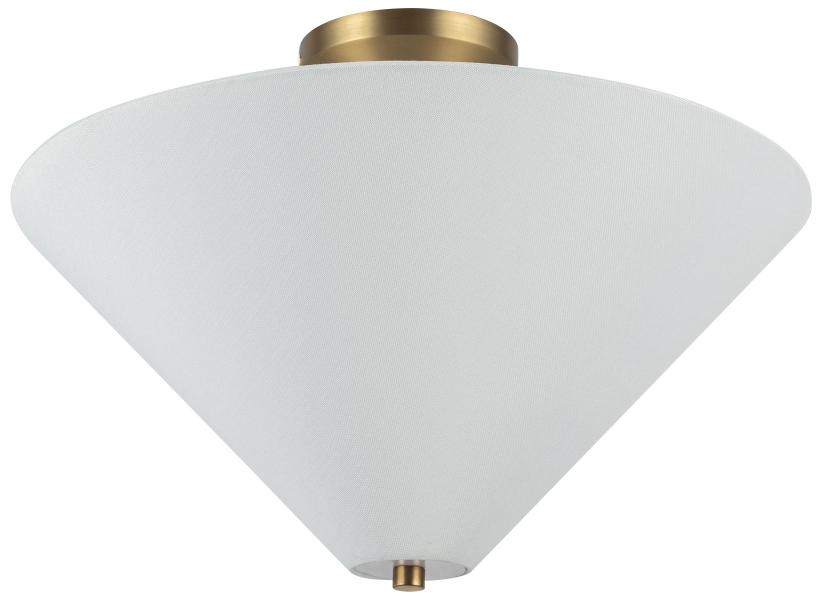 Image 3 Alora Mood Bridgette E26 16-in Brushed Gold/White Linen Semi-Flush Mount more views
