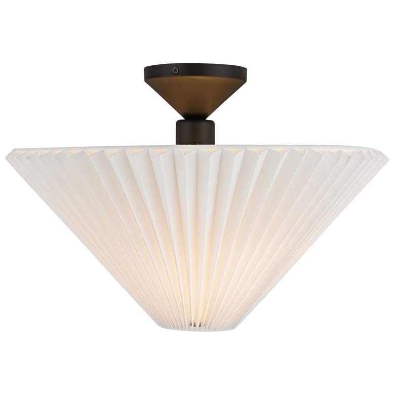 Image 1 Alora Mood Bridgette E26 16-in Matte Black/Folded White Semi-Flush Mount