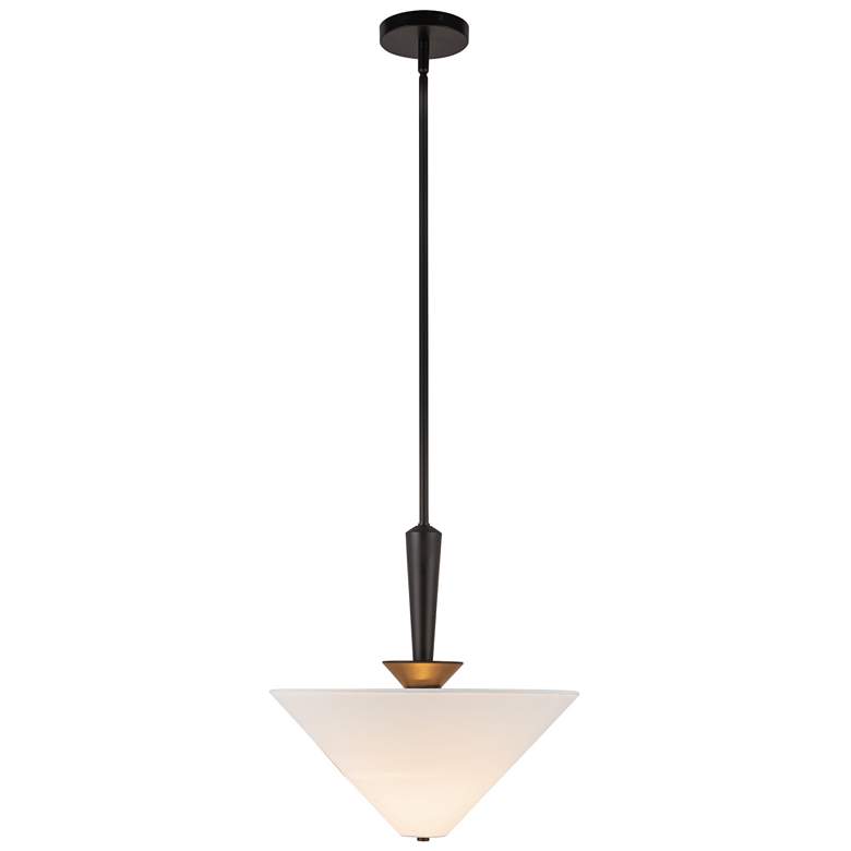 Image 1 Alora Mood Bridgette E26 16-in Matte Black/White Linen Pendant