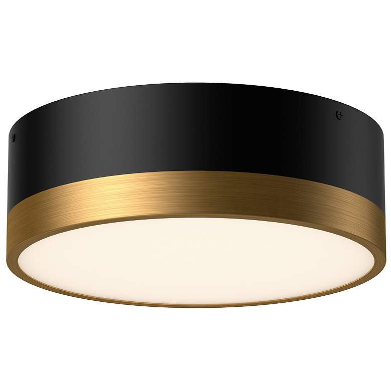 Image 1 Alora Mood Brisbane E26 12-in Aged Gold/Matte Black Flush Mount