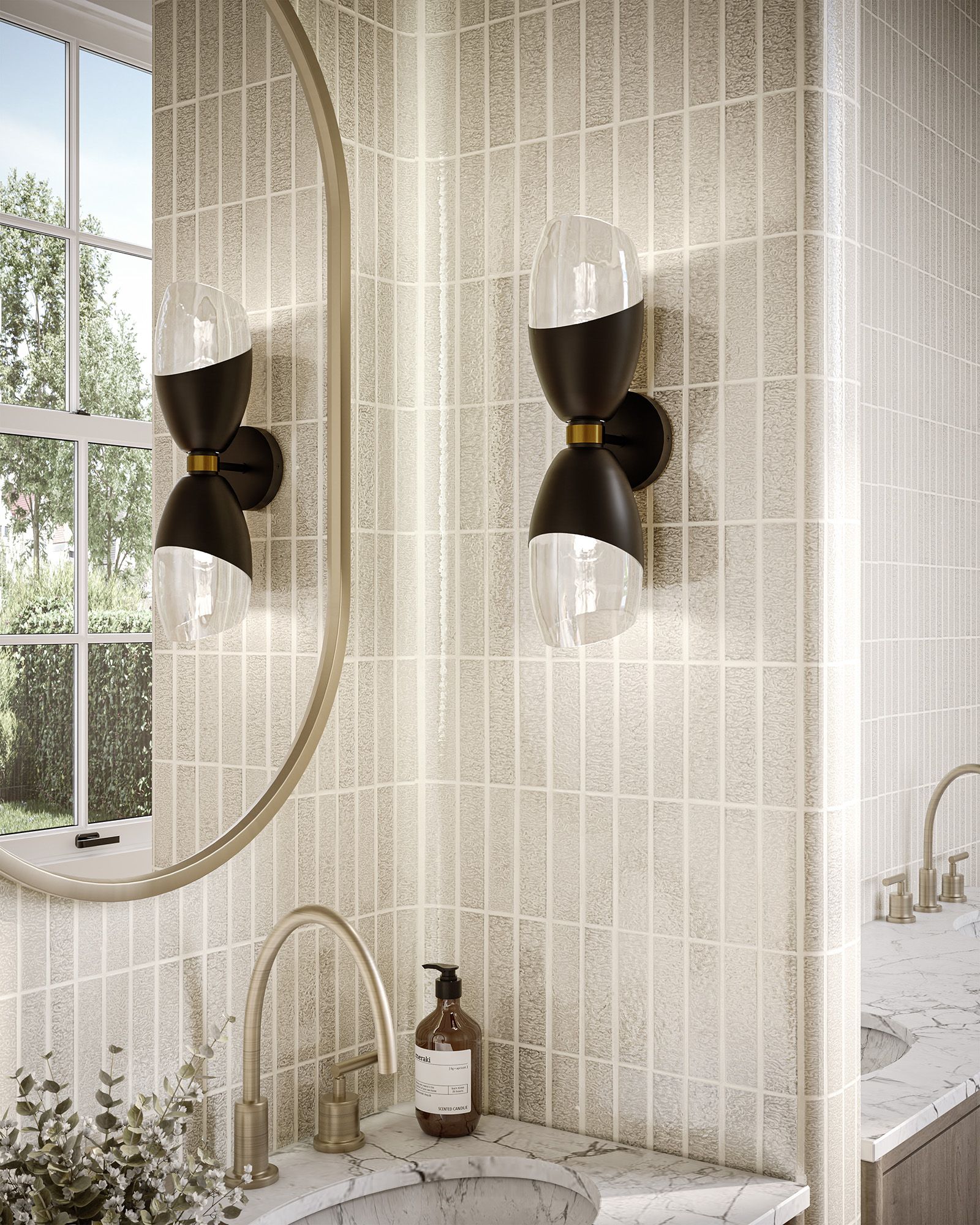 Image 2 Alora Mood Capri E26 5-in Clear Glass/Matte Black Wall Vanity more views