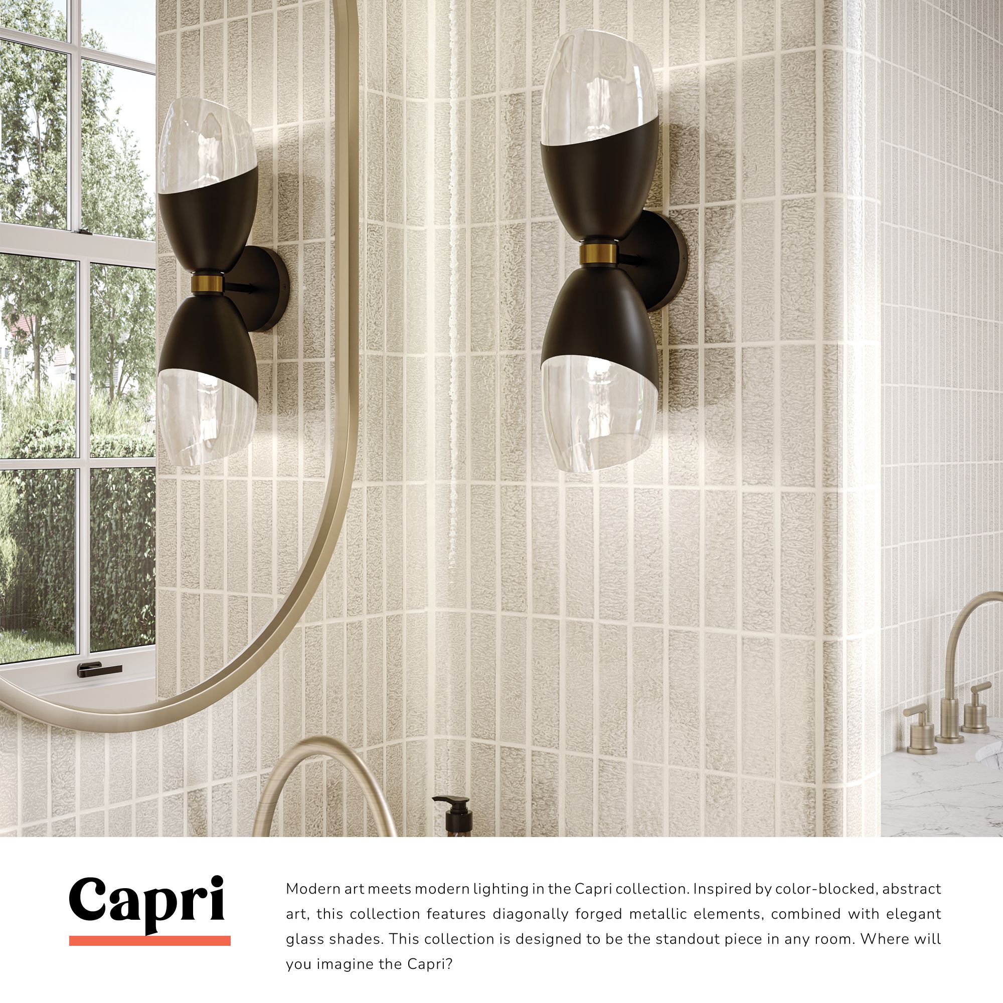 Image 3 Alora Mood Capri E26 5-in Clear Glass/Matte Black Wall Vanity more views