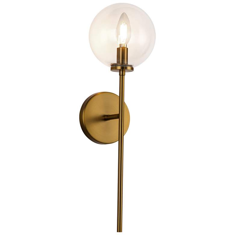 Image 1 Alora Mood Cassia E12 1 Head Aged Gold/Clear Glass Wall Vanity