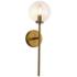 Alora Mood Cassia E12 1 Head Aged Gold/Clear Glass Wall Vanity