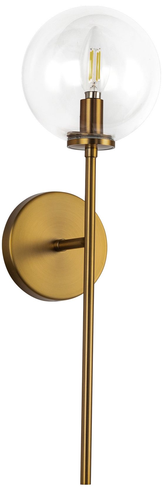 Image 2 Alora Mood Cassia E12 1 Head Aged Gold/Clear Glass Wall Vanity more views