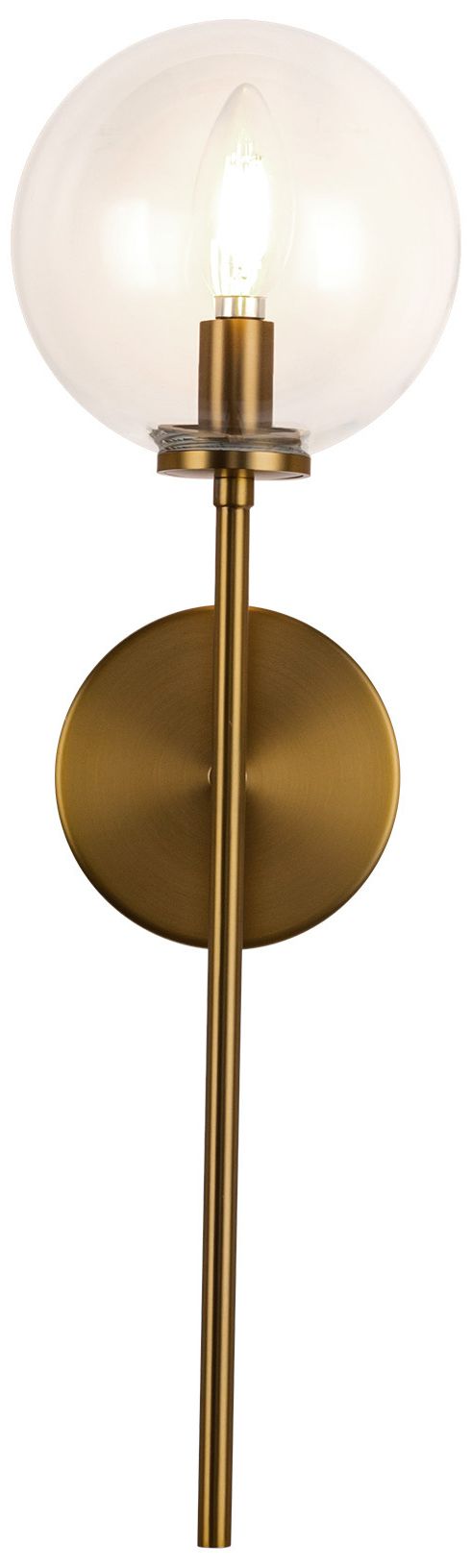 Image 3 Alora Mood Cassia E12 1 Head Aged Gold/Clear Glass Wall Vanity more views