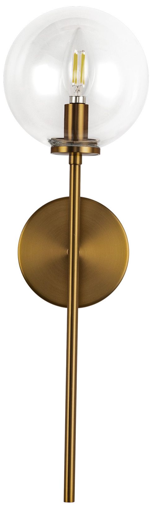 Image 4 Alora Mood Cassia E12 1 Head Aged Gold/Clear Glass Wall Vanity more views