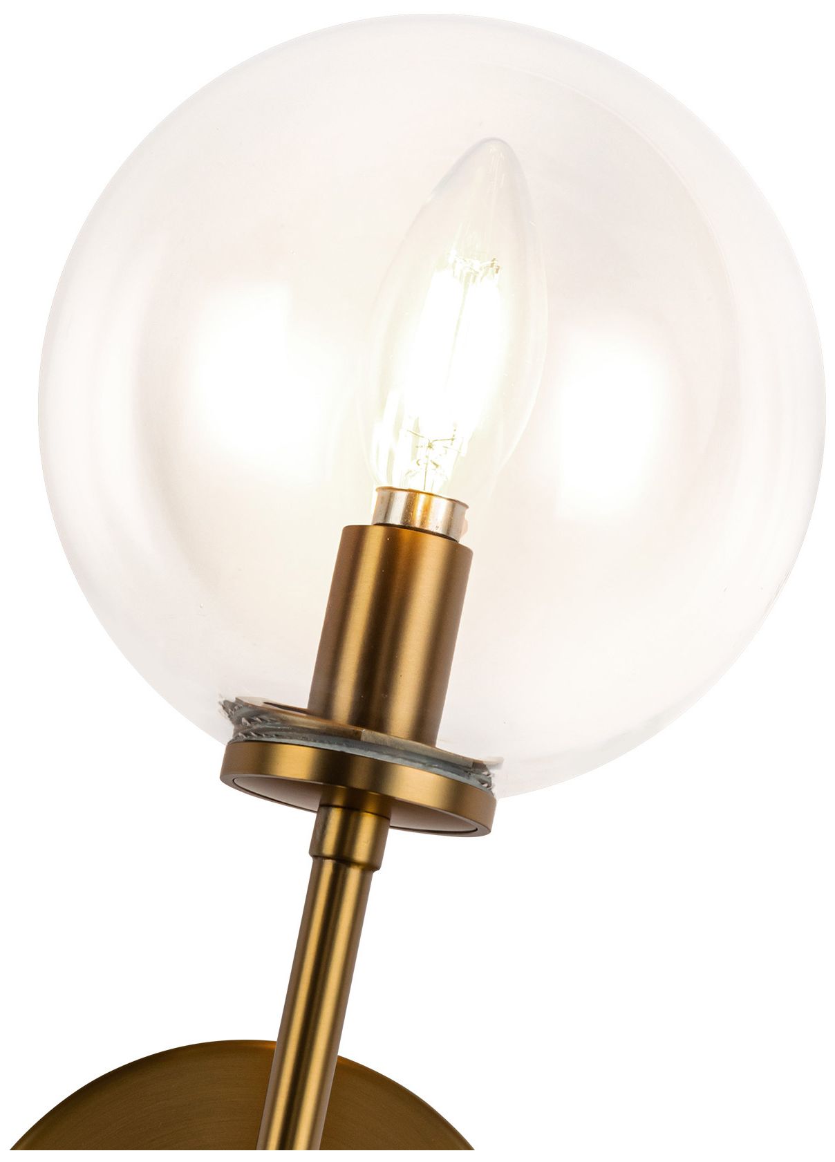 Image 5 Alora Mood Cassia E12 1 Head Aged Gold/Clear Glass Wall Vanity more views