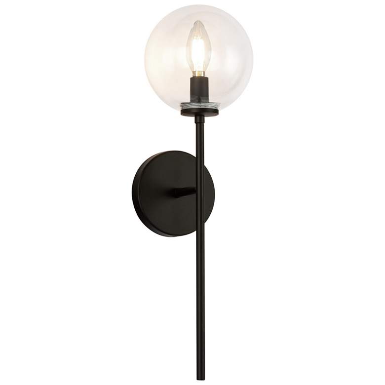 Image 1 Alora Mood Cassia E12 1 Head Matte Black/Clear Glass Wall Vanity