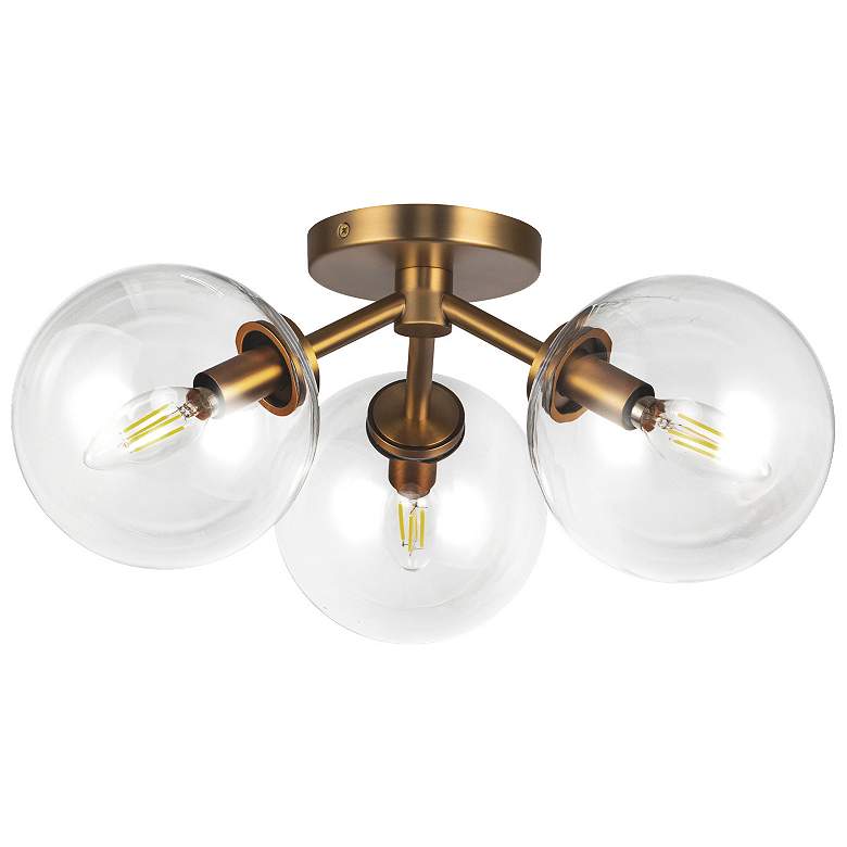 Image 2 Alora Mood Cassia E12 15-in Aged Gold/Clear Glass Semi-Flush Mount more views