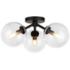 Alora Mood Cassia E12 15-in Matte Black/Clear Glass Semi-Flush Mount
